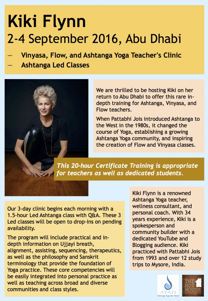Kiki Flynn - Vinyasa, Flow, and Ashtanga Yoga Teacher's Clinic